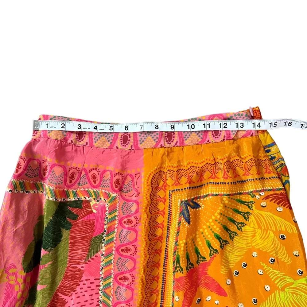 NEW FARM RIO Mixed Scarves Midi Skirt In Multicolor Size Medium - Picture 14 of 16